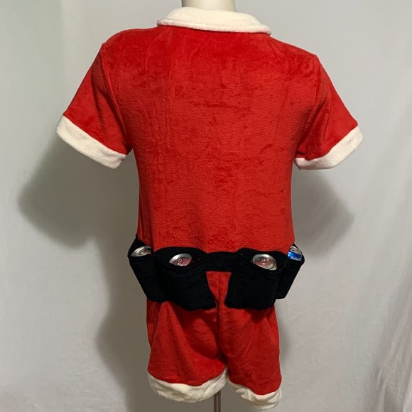 Ugly Christmas Romper 6 Pack Santa Suit Drink Beer Holder Belt Mens Womens XXL - Picture 3 of 5